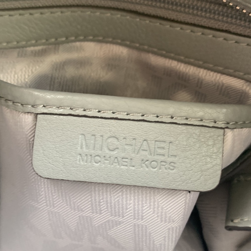 Michael Kors Gray Pebbled Leather Shoulder Bag - Picture 10 of 14